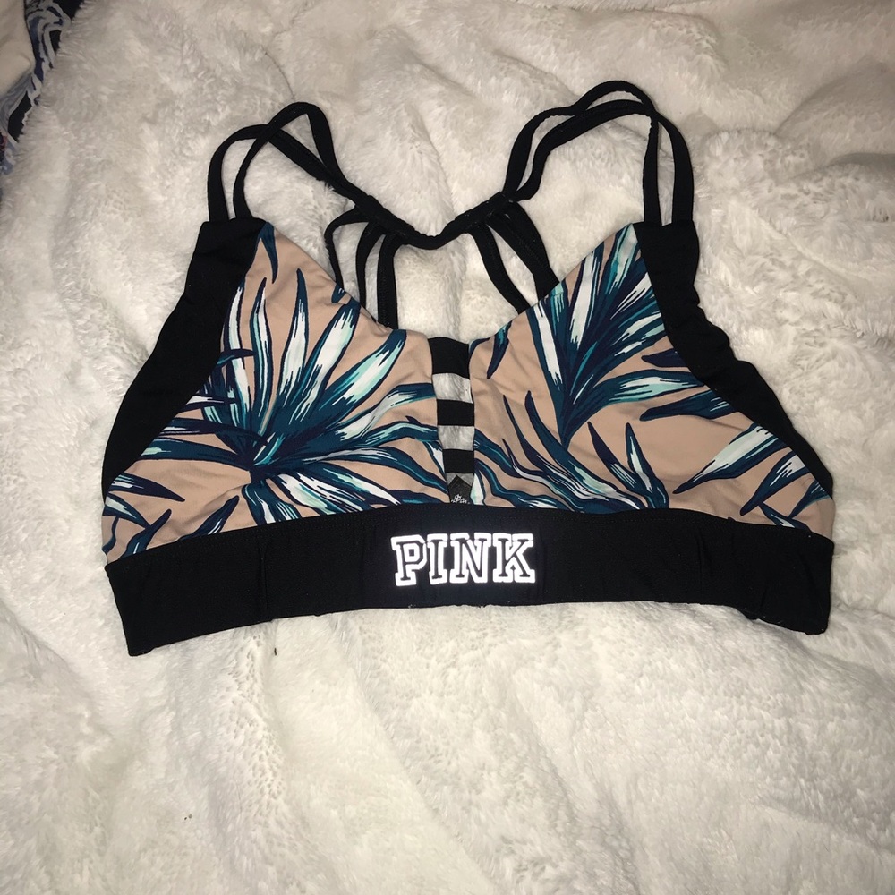 PINK tropical sports bra